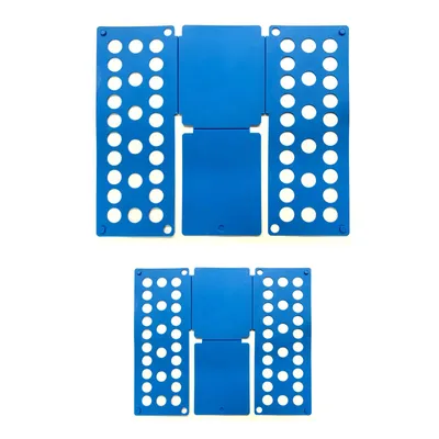 Produktbild von 2er Set Faltbrett Blau | Wäschefalter Falthilfe Kunststoff | Wäschefaltbrett Hemdenfalter | Wäsche Faltsystem Kleiderfalter
