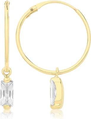 Productafbeelding van Dormeur oorbellen voor dames, goud 375/1000 met zirconiumoxide - 22mm * 3mm; TRS36274