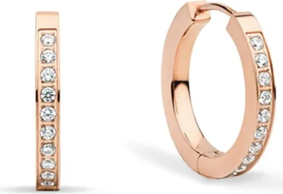 Image de Bering Femme Boucles d'oreilles Créole Arctic Symphony rose or brillant 726-37-05