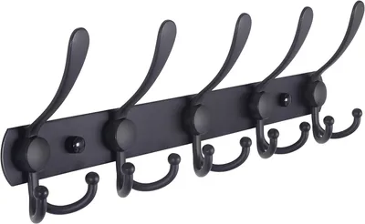 Produktbild von Garderobenhaken  Garderobenleiste Tür Hakenleiste  Wandhaken für Bad Küche Wohnzimmer.,Black