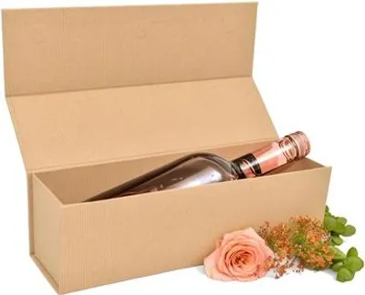 Zdjęcie produktu dla Karton magnetyczny na 1 wino KRAFT 100x100x350mm - EASY