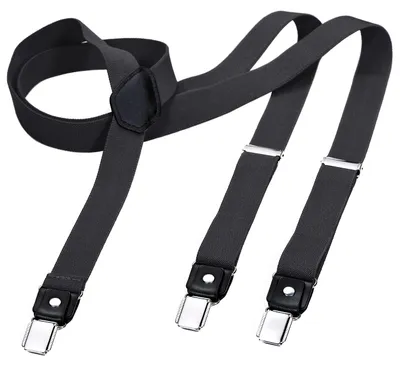 Produktbild von DonDon® Herren Hosenträger schmal 2,5 cm – 3 Clips in Y-Form – elastisch und längenverstellbar grau