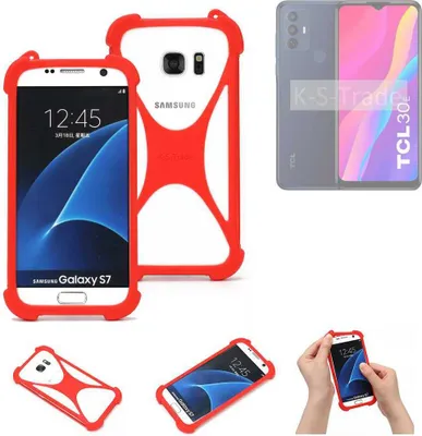 Produktbild von K-S-Trade Handy-Hülle kompatibel mit TCL 30 E Schutz-Hülle Bumper Silikon Schutz Hülle Cover Case Silikoncase Silikonbumper TPU Softcase