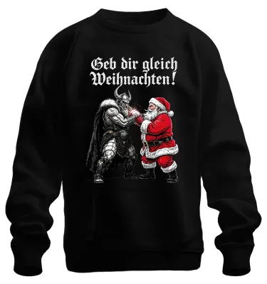 Immagine prodotto di Preparatevi al Natale! Viking Nordic Yulnacht Christmas Felpa Unisex Pullover, Nero, S