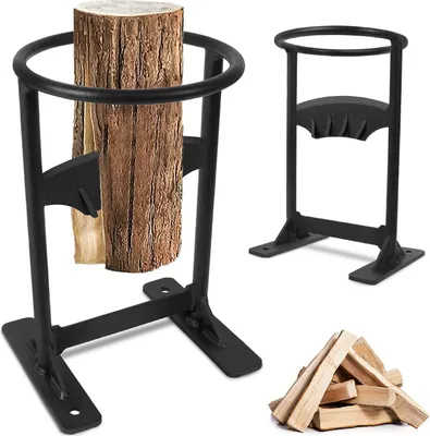 Produktbild von TRMLBE Holzspalter Manuell Holz Spalten Tragbarer Kindling Cracker Brennholz Spalter für Anzündholz Schwarz Hackklotz zum Holzspalten Handholzspalter für Innen-Außen, Ø18cm