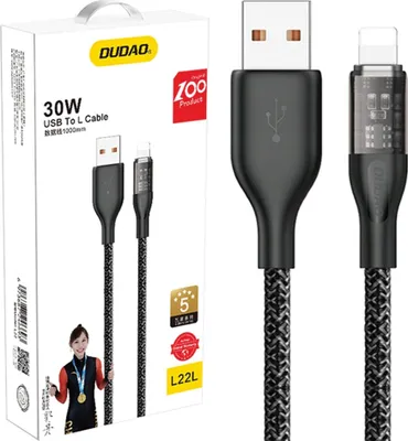 Immagine prodotto di Cavo di ricarica rapida 30W 1M Usb - Lightning Dudao L22L - Grigio