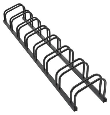 Produktbild von QEENTOE Fahrradständer, Boden-Aufstellständer aus Stahl für 8 Fahrräder, Fahrradhalter Schwarz