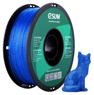 Produktbild von Esun Blau - 1 kg - PLA Glitzerfilament (3D)