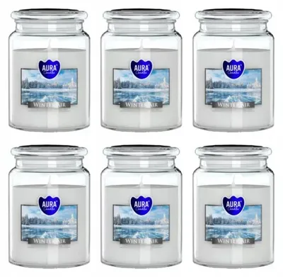 Produktbild von BISPOL AURA Duftkerze im Glas Winterluft, 6er Pack