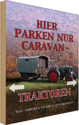 Produktbild von vianmo Holzschild 18x12 cm hier parken Caravan-Traktoren Auto Garage Werkstatt