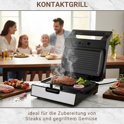 Immagine prodotto di Kontaktgrill mit Wechselplatten Gusto Antihaftbeschichtet