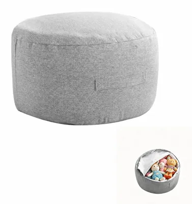 Productafbeelding van Solidchoice - Zitzakhoes voor Knuffeldieren met Ritssluiting in Lichtgrijs