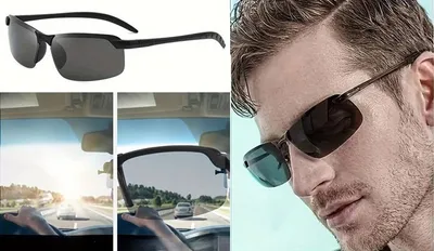 Produktbild von GKA Sonnenbrille schwarz mit grauen Gläsern Brille Halbrahmen mit Etui und Brillenputztuch für Damen und Herren