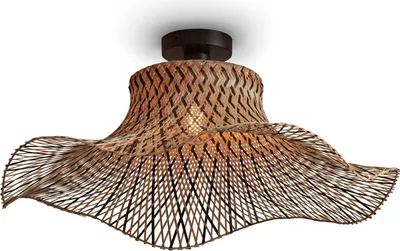 Produktbild von GOOD&MOJO - Deckenleuchte Ibiza - Bambus/Schwarz - 65x65x20cm
