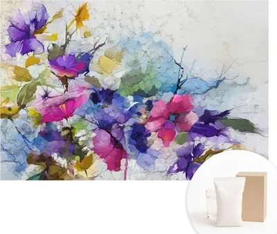 Obrázek produktu pro Samolepicí fototapeta – nástěnné obrazy do obývacího pokoje – 104 x 70 cm – dekorativní fólie na stěny – moderní design pro výzdobu stěn – tapety do interiérů – abstraktní květiny