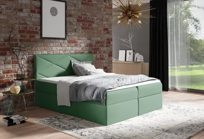 Obrázok produktu pre Čalúnená posteľ ZOE - 120x200, zelená + topper ZDARMA