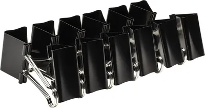 Produktbild von Foldbackklammer Metall vernickelt 51mm schwarz VE=60x12 Stück