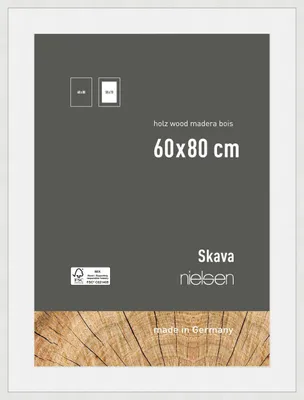 Produktbild von nielsen Holz Bilderrahmen Skava Weiß, 60,0 x 80,0 cm - mit Passepartout 50x70 cm