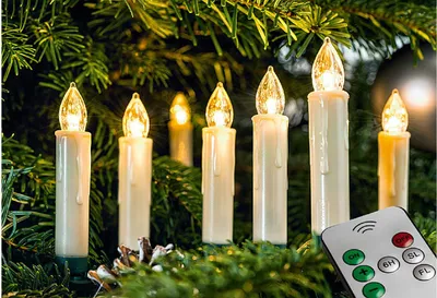 Produktbild von F-H-S LED Baumkerze 10 Kerzen kabellos mit FB incl. Batterien