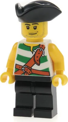 Produktbild von 1x Lego Minifigur Pirates II Pirat grün weiß Dreispitz Hut Seemann 6240 pi106