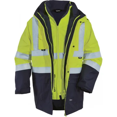 Produktbild von Vizwell Warnschutz Parka 5 in 1, VWJK44 Gr. 3XL gelb/marine