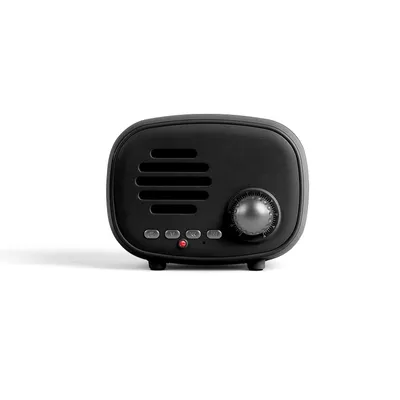 Image de Haut-parleur LIVOO, Bluetooth, radio FM, mini, style rétro, modèle TES202N, couleur noire