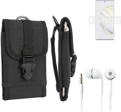 Produktbild von K-S-Trade Holster Schutz Hülle kompatibel mit Huawei nova 10 Gürteltasche Handy Hülle Tasche outdoor Seitentasche schwarz 1x + Kopfhörer