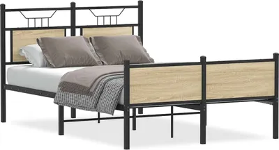Produktbild von vidaXL Bettgestell ohne Matratze Sonoma-Eiche 120x190 cm Holzwerkstoff