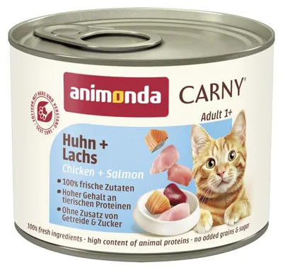 Produktbild von animonda Carny Adult Huhn + Lachs 200 g, Adult, jede Rasse, Huhn, Lachs, 200 g, Getreidefrei, Ohne Soja