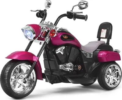 Obrázok produktu pre Elektrický motocykel 6 V Motocykel na batérie s hudbou 91 x 48 x 64 cm Ružová červená