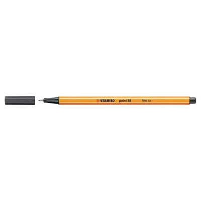 Zdjęcie produktu dla STABILO point 88, Szary, Drobny, Szary, Pomarańczowy, Sześciokątny, Metal, 0,4 mm