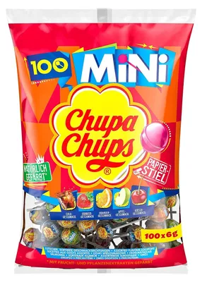 Obrázok produktu pre Chupa Chups Mini lízatko jahoda jablko pomaranč a kola 600g