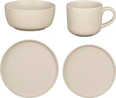 Produktbild von Mica Decorations Ozzu Geschirrset für 4 Personen - Steingut - Taupe