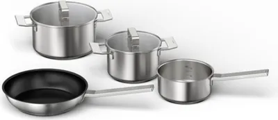 Produktbild von Bosch HEZ9SE040 Kochgeschirrset 4-teilig Antihafteigenschaft Edelstahl