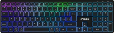 Image de Clavier sans fil CANYON CNS-HBTK11B, disposition UK/US, RGB, mode double Noir