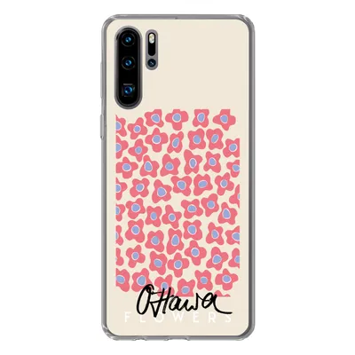 Produktbild von MuchoWow® Handyhülle Schutzhülle Hülle für Huawei P30 Pro Blume - Muster - Rosa Silikon Softcase Handy Hülle - Schutzdeckel