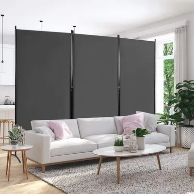 Produktbild von COSTWAY 3-tlg. Paravent mit verstellbaren Untersetzern, Sichtschutz 260x183cm
