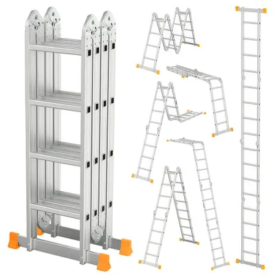 Produktbild von 478cm Leiter Mehrzweckleiter Multifunktionsleiter Klappleiter Teleskopleiter A-Rahmenleiter 4x5 Stufen Anlegeleiter Stehleiter Haushaltsleiter