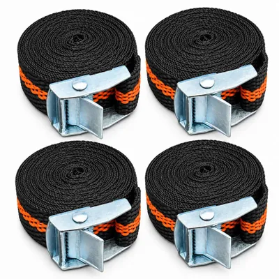 Produktbild von 4er Set Spanngurte mit Klemmschloss 2,5 cm x 2,5 m Zurrgurte zur Ladungssicherung Gepäckgurte Befestigungsgurte