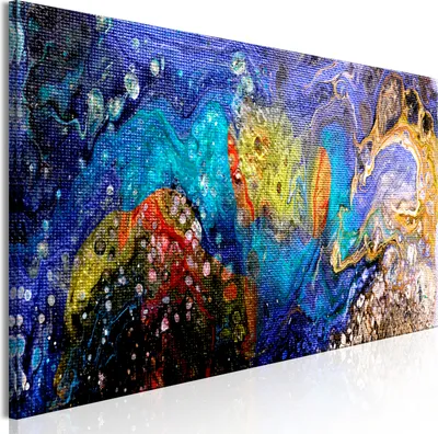 Produktbild von Italienischer Leinwand Leinwandbild - Bottom of the Ocean (1 Part) Narrow 120x40 cm Abstrakt a-A-0418-b-a