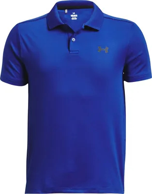Productafbeelding van UNDER ARMOUR Performance Poloshirt voor jongens, model 400 - koningsblauw/zwart, maat S (127-137 cm)