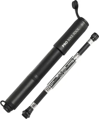 Produktbild von Pro-Bike Tool Mini-Fahrradpumpe mit Manometer, Presta- und Schrader-Ventile, Druckmesser, Rennrad, MTB, Fahrradreifenpumpe – 6,9 Bar