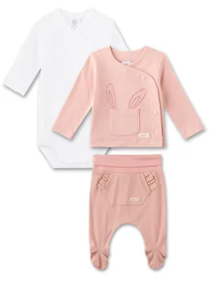 Produktbild von Sanetta Newborn Kleidung Set (Mini) weiß & rosa Häschen 68