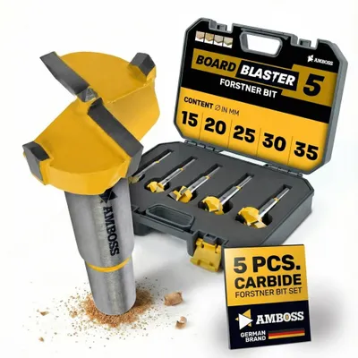 Forstnerbohrer-Set 15–35 mm, Hartmetall, präzise für Holz & Platten