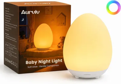 Zdjęcie produktu dla Lampka nocna dla dzieci, miękka silikonowa lampka w kształcie jajka, idealna do pokoju dziecka