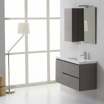 Immagine prodotto di Mobile bagno sospeso da 90 cm destro profondita' ridotta | Manhattan