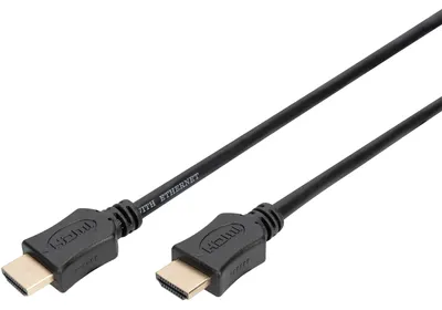 Produktbild von Digitus HDMI High Speed mit Ethernet Anschlusskabel, 5 m, HDMI Typ A (Standard), HDMI Typ A (Standard), 3840 x 2160 Pixel, 3D, Schwarz