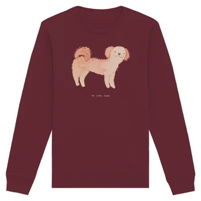 Produktbild von Mr. & Mrs. Panda Baumwoll Pullover Cavapoo Moment Größe L - Burgundy - Geschenk, Pulli, Sweatshirt, Cavoodle, Nachhaltiger, Sweater