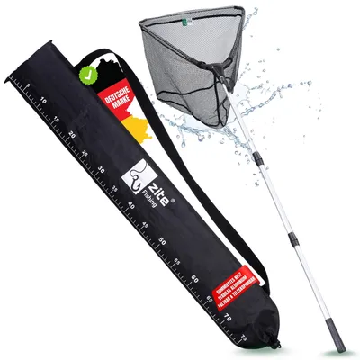 Immagine prodotto di Zite Fishing rete da sbarco gommata per la pesca - rete da sbarco telescopica di varie lunghezze anche per bambini (210 cm)