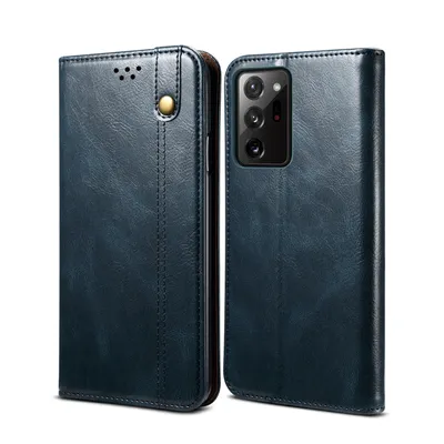 Immagine prodotto di Custodia per Samsung Galaxy S20 Plus, custodia flip in pelle con funzione stand blu